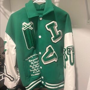 Louis Vuitton Green and White Varsity Jacket